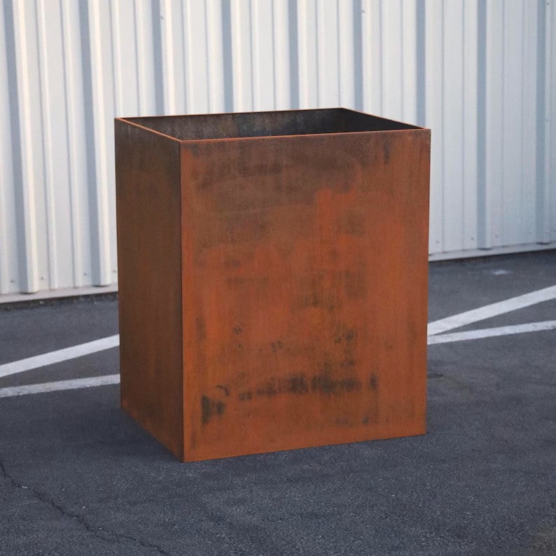 Load image into Gallery viewer, Square Metal Planter | Minimalist Outdoor Planter Box | Modern Garden Planter