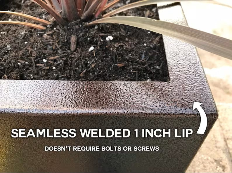 Load image into Gallery viewer, Square Metal Planter | Minimalist Outdoor Planter Box | Modern Garden Planter