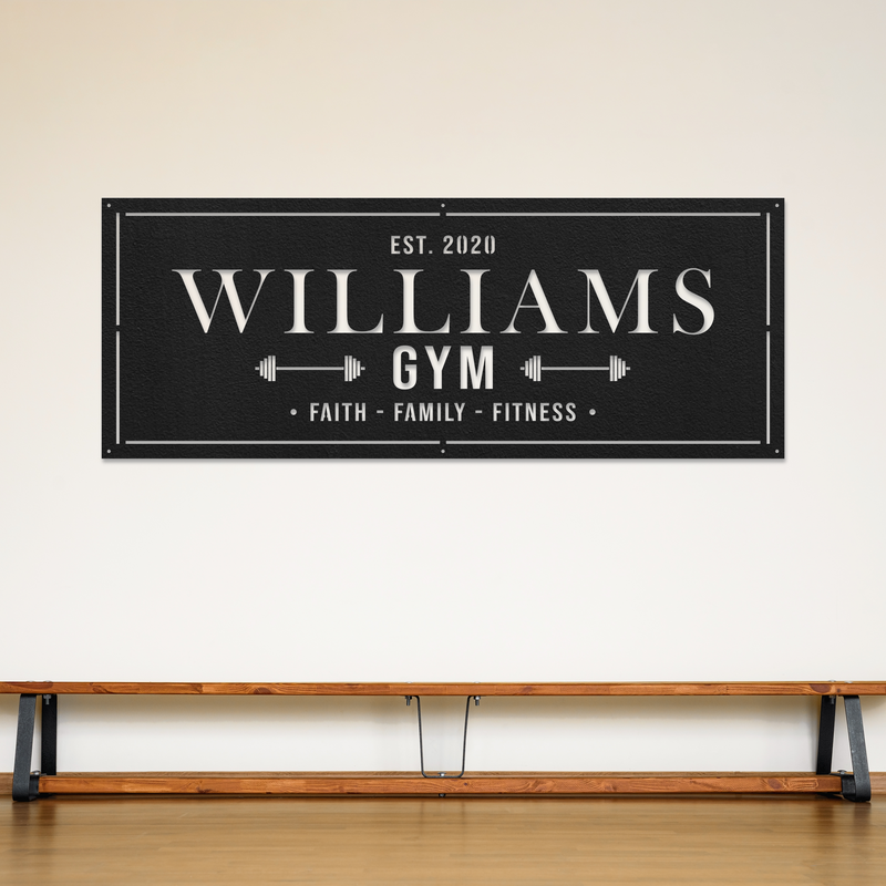 Load image into Gallery viewer, Home Gym Sign with Barbells