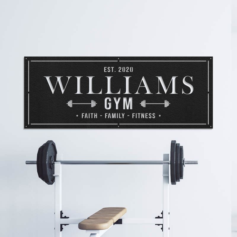 Load image into Gallery viewer, Home Gym Sign with Barbells