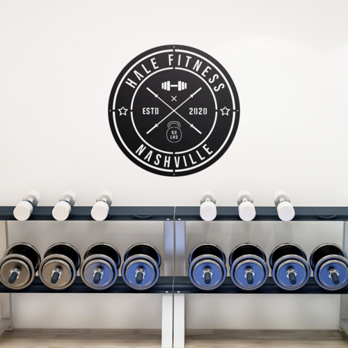 Load image into Gallery viewer, Crossed Barbell Gym Sign