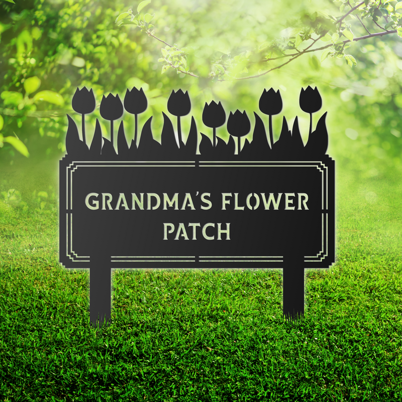 Load image into Gallery viewer, Personalized Flower Garden Sign with Stakes
