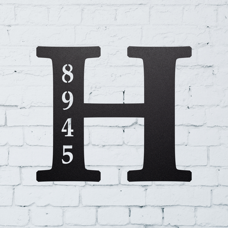 Load image into Gallery viewer, Custom Metal Address Sign | Metal Sign | Personalized Metal Address Sign | Last Name Letter Address Sign | Address Sign |