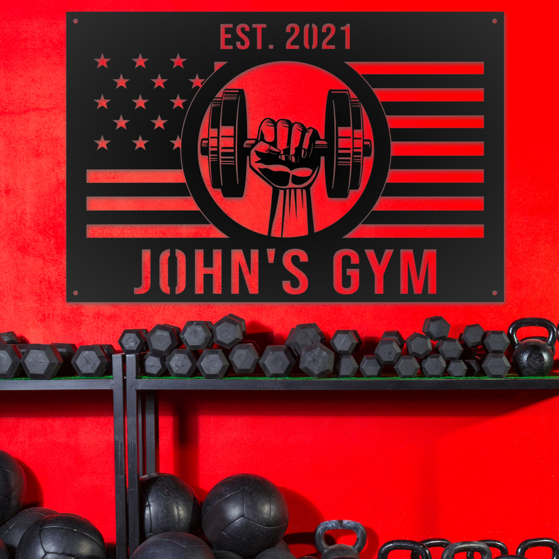 Load image into Gallery viewer, American Flag Gym Sign