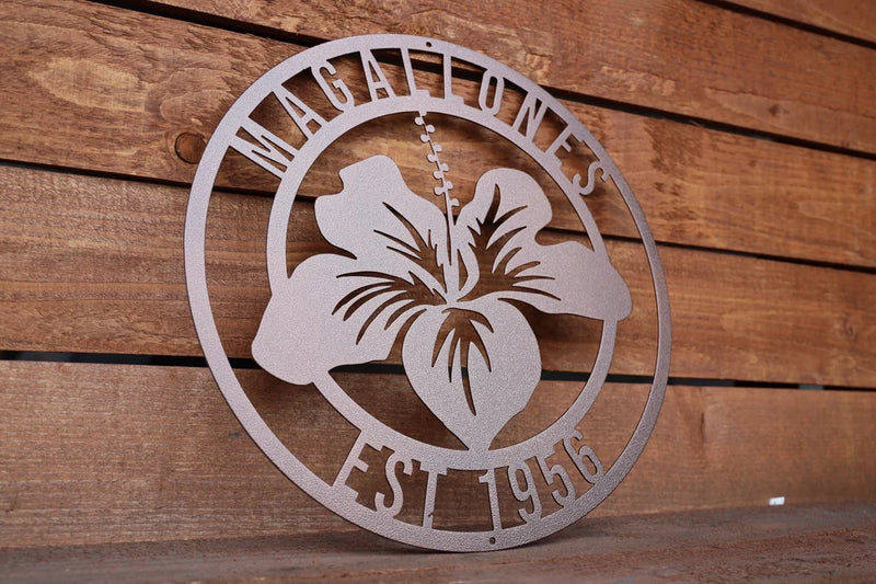 Load image into Gallery viewer, Hibiscus Metal Sign