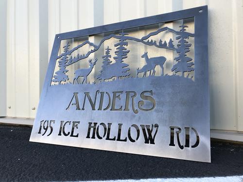 Load image into Gallery viewer, Deer and Nature Scene Personalized Sign