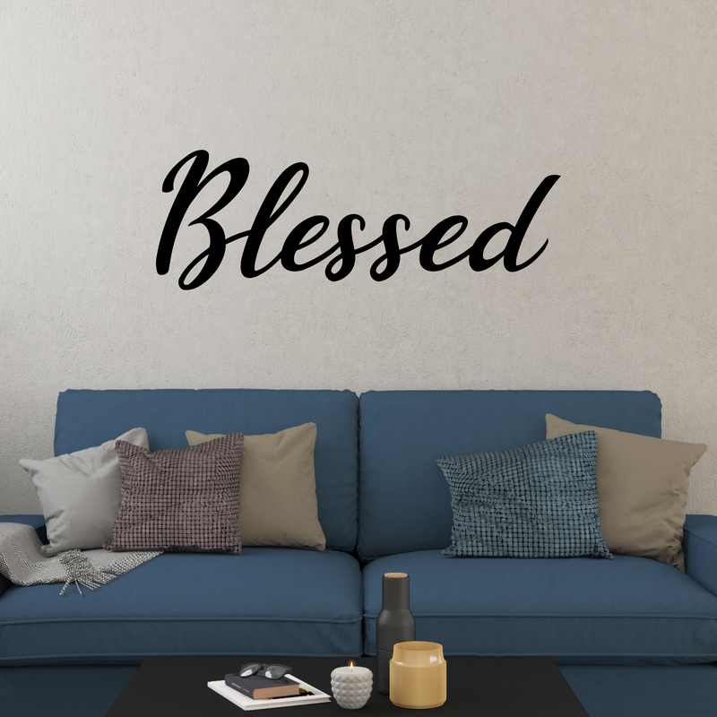 Load image into Gallery viewer, Blessed Metal Sign | Blessed Sign | Metal Wall Art | Family Room Decor | Family Sign | Inspirational Words Blessed Word Art | Metal Word Art