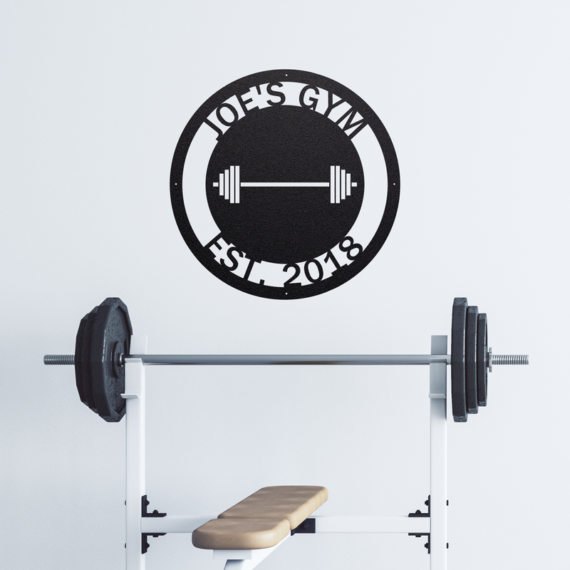 Load image into Gallery viewer, Circle Barbell Gym Sign
