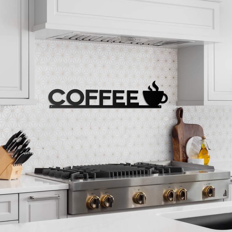 Load image into Gallery viewer, Coffee Metal Sign | Coffee Bar Sign | Modern Metal Coffee Sign | Coffee Decor | Custom Coffee Sign