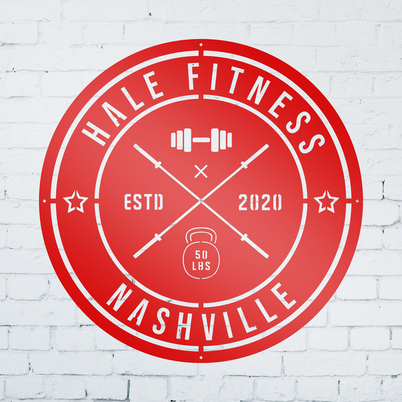 Load image into Gallery viewer, Crossed Barbell Gym Sign