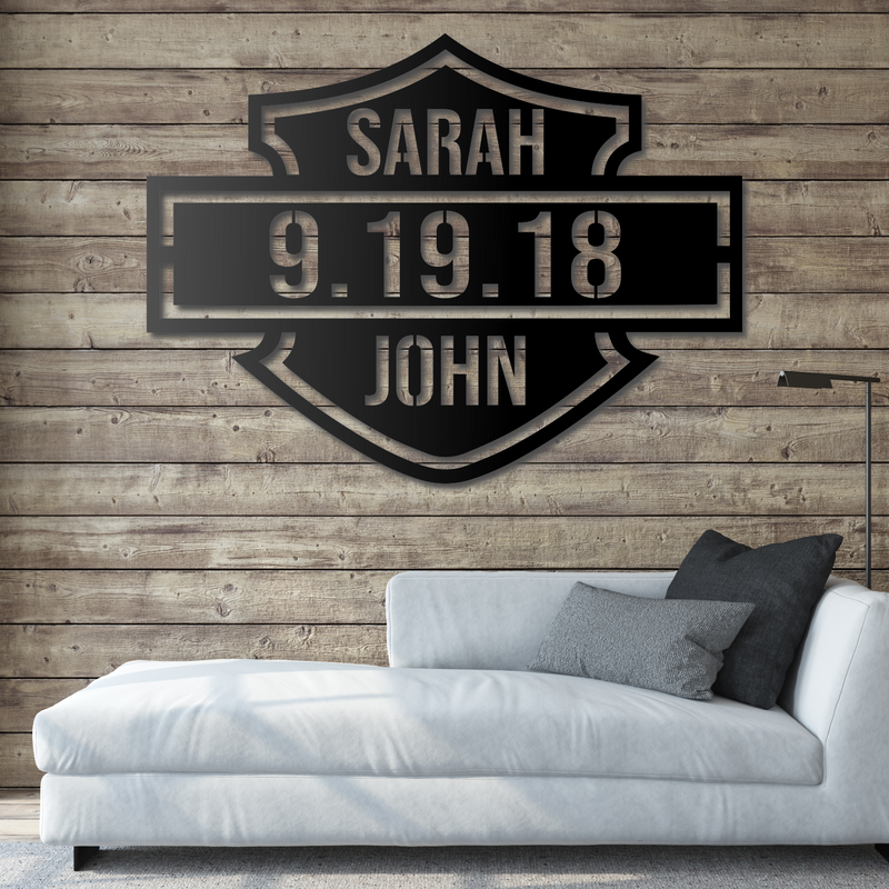 Load image into Gallery viewer, Personalized Harley Davidson Wedding Sign