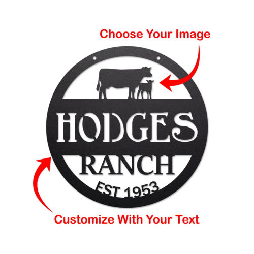 Load image into Gallery viewer, Circle Farm Sign With Image