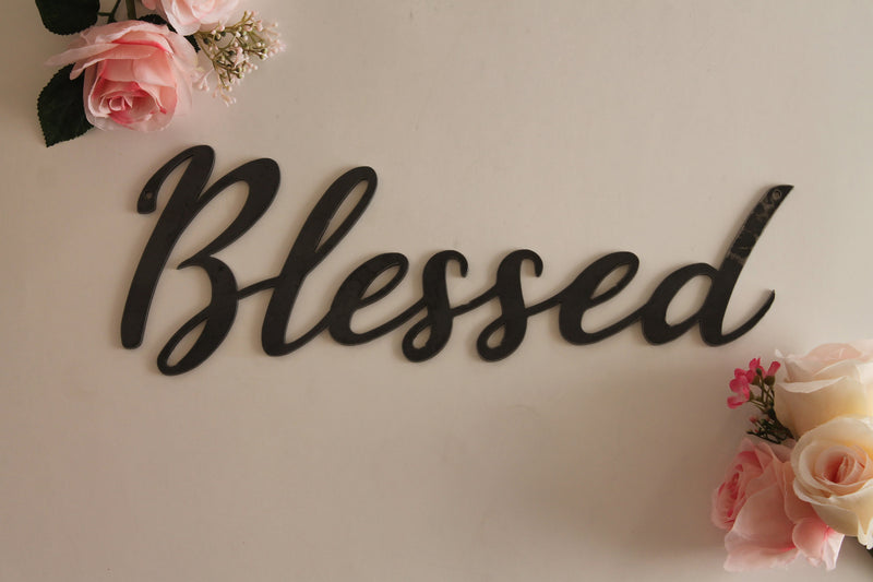 Load image into Gallery viewer, Blessed Metal Sign | Blessed Sign | Metal Wall Art | Family Room Decor | Family Sign | Inspirational Words Blessed Word Art | Metal Word Art