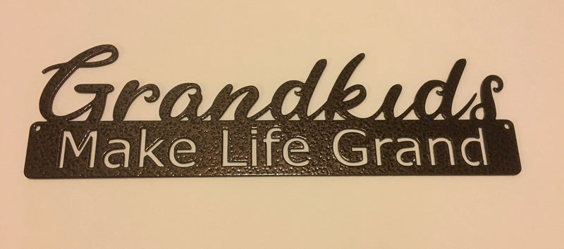 Load image into Gallery viewer, Grandkids Make Life Grand Metal Sign, Grandparent Wall Decor, Metal Grandparent Sign, Family Decor, Grandparents Gift, Grandchildren Sign,