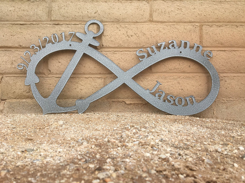 Load image into Gallery viewer, Personalized Infinity Anchor | Nautical Decor | Personalized Anchor Sign