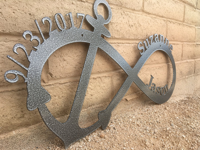 Load image into Gallery viewer, Personalized Infinity Anchor | Nautical Decor | Personalized Anchor Sign