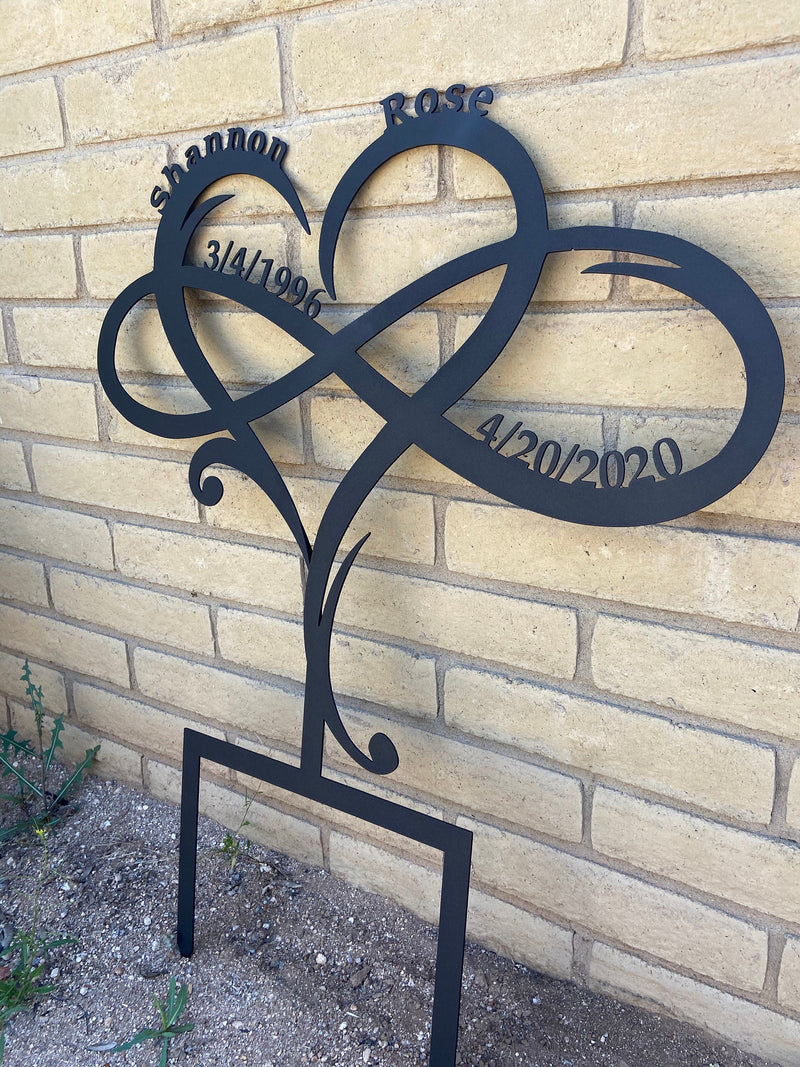 Load image into Gallery viewer, Personalized Memorial Sign | Roadside Memorial | Metal Memorial Sign | Infinity Sign | Metal Infinity Symbol