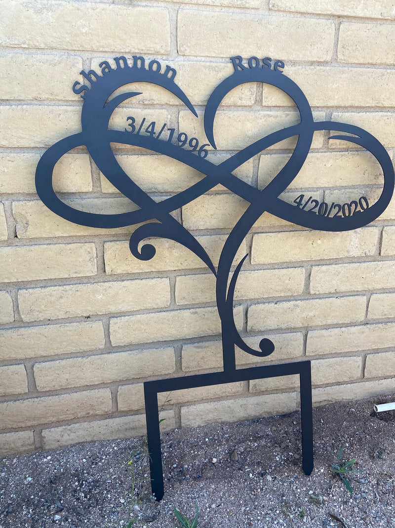 Load image into Gallery viewer, Personalized Memorial Sign | Roadside Memorial | Metal Memorial Sign | Infinity Sign | Metal Infinity Symbol