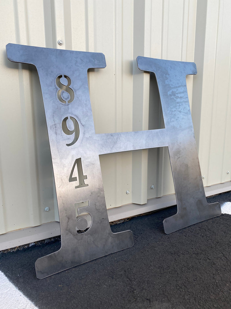 Load image into Gallery viewer, Custom Metal Address Sign | Metal Sign | Personalized Metal Address Sign | Last Name Letter Address Sign | Address Sign |