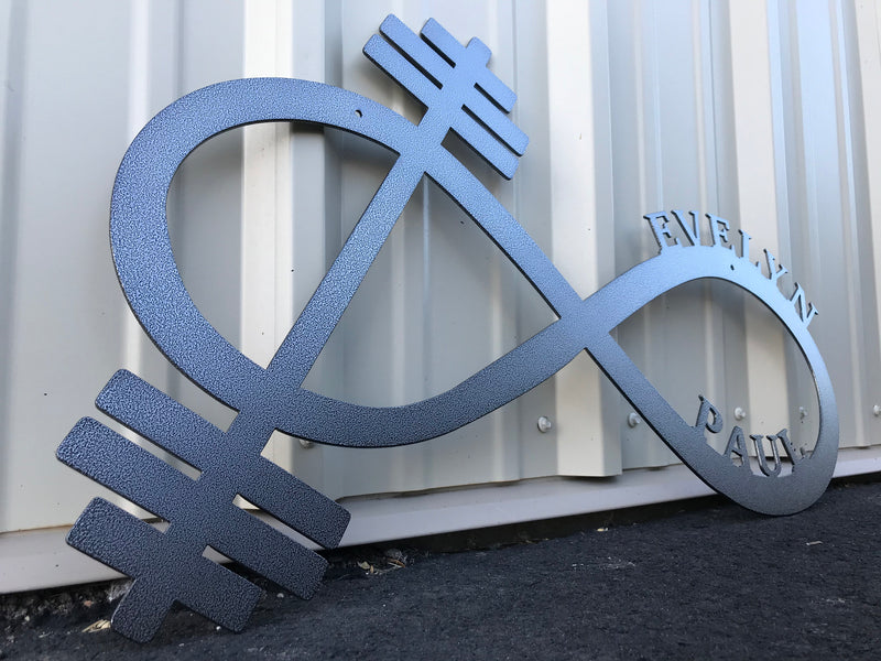 Load image into Gallery viewer, Personalized Infinity Gym | Personalized Gym Sign | Gym Sign | Infinity barbell | Metal Infinity Sign