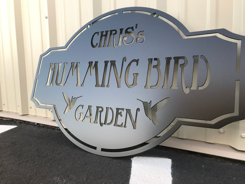 Load image into Gallery viewer, Personalized Garden Sign | Custom Metal Garden Sign | Humming Bird | Garden Sign, Personalized Sign