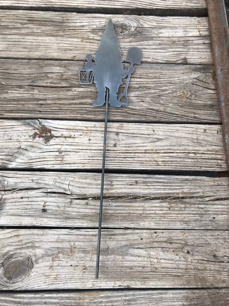 Load image into Gallery viewer, Gnome Garden Stake | Metal Gnome Garden Stake | Steel Garden Stake | Steel Gardening Décor | Garden Gnome