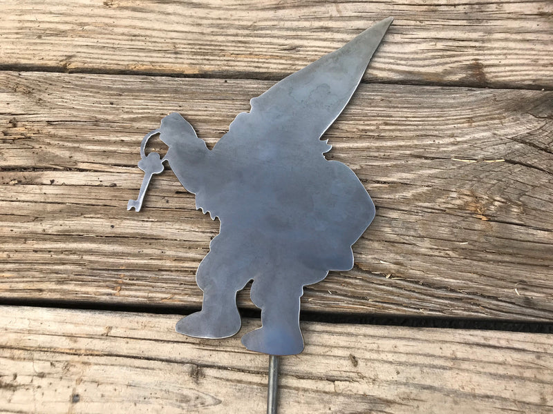 Load image into Gallery viewer, Gnome Garden Stake | Metal Gnome Garden Stake | Steel Garden Stake | Steel Gardening Décor | Garden Gnome
