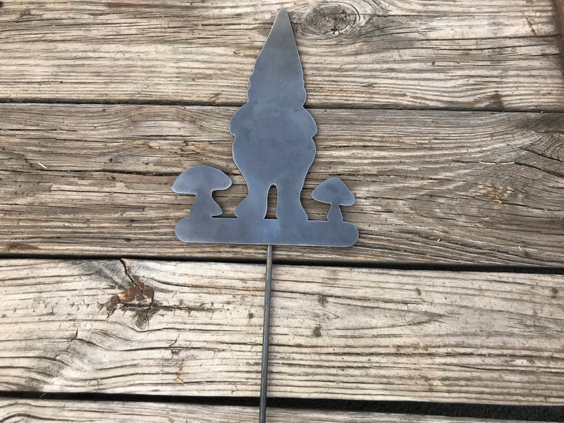 Load image into Gallery viewer, Gnome Garden Stake | Metal Gnome Garden Stake | Steel Garden Stake | Steel Gardening Décor | Garden Gnome