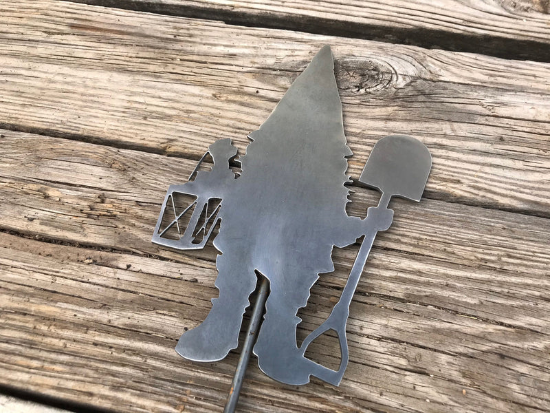 Load image into Gallery viewer, Gnome Garden Stake | Metal Gnome Garden Stake | Steel Garden Stake | Steel Gardening Décor | Garden Gnome
