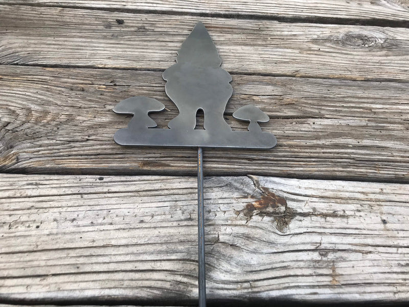 Load image into Gallery viewer, Gnome Garden Stake | Metal Gnome Garden Stake | Steel Garden Stake | Steel Gardening Décor | Garden Gnome