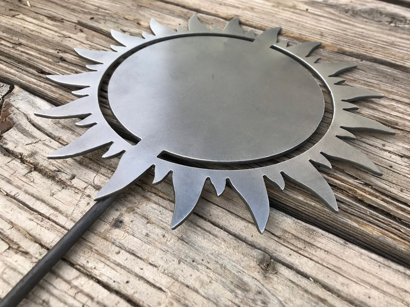 Load image into Gallery viewer, Sun Garden Stake | Metal Sun Garden Stake | Steel Garden Stake | Steel Gardening Décor | Sun