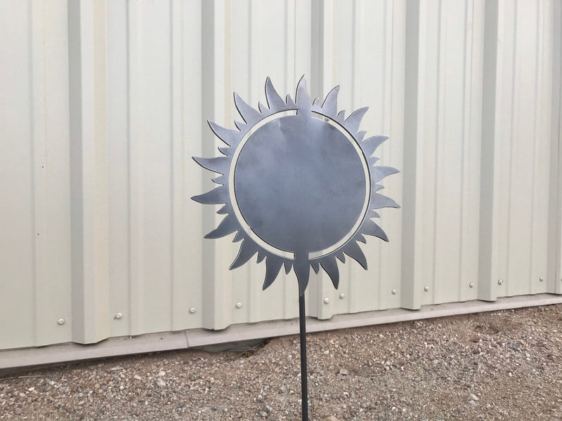 Load image into Gallery viewer, Sun Garden Stake | Metal Sun Garden Stake | Steel Garden Stake | Steel Gardening Décor | Sun