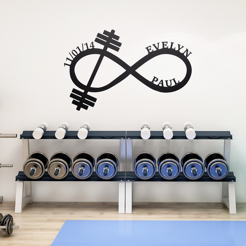 Load image into Gallery viewer, Personalized Infinity Gym | Personalized Gym Sign | Gym Sign | Infinity barbell | Metal Infinity Sign