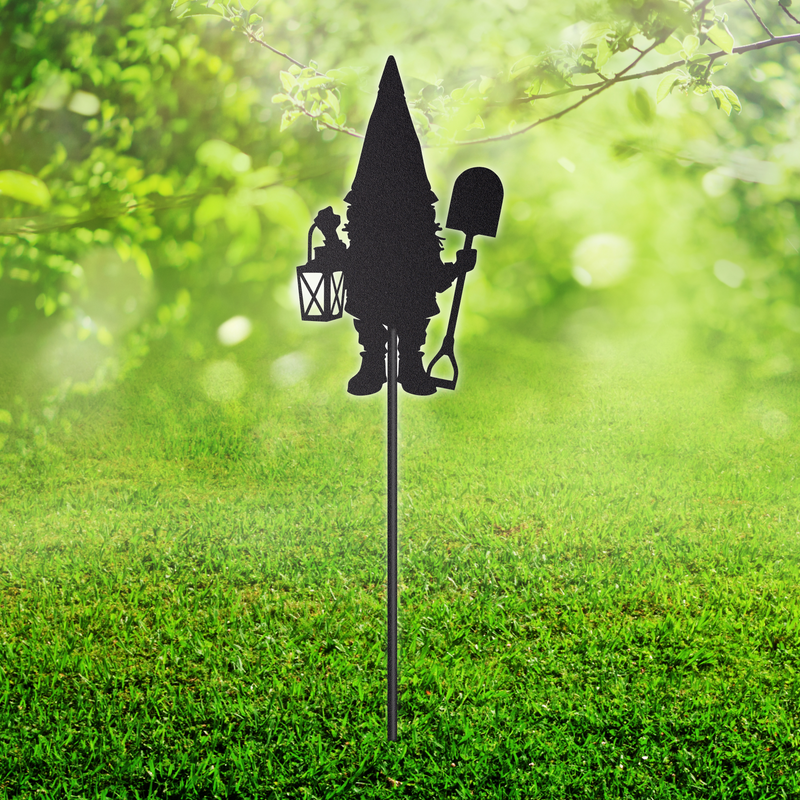 Load image into Gallery viewer, Gnome Garden Stake | Metal Gnome Garden Stake | Steel Garden Stake | Steel Gardening Décor | Garden Gnome
