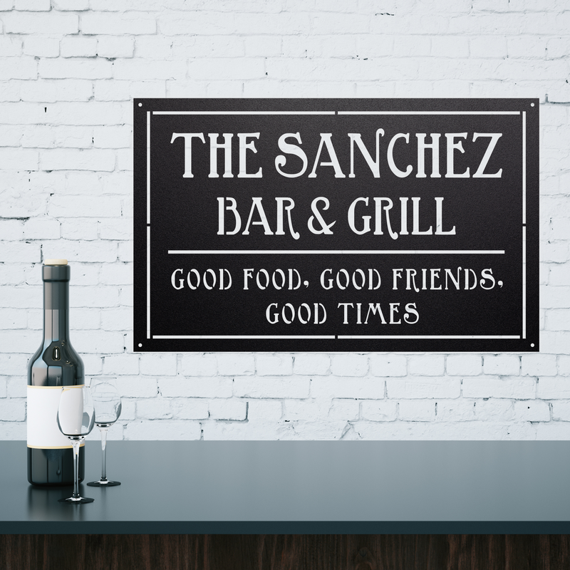 Load image into Gallery viewer, Personalized Bar Sign | Home Bar sign | Custom Pub Sign | Outdoor Last Name Patio Decor | Man Cave | Clubhouse Wall Art