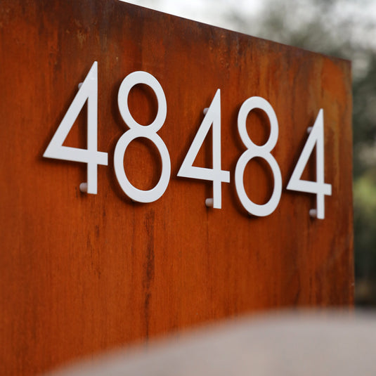 Patina Metal Address Sign | Modern House Numbers | Custom Yard Sign | Rustic | Address Plate