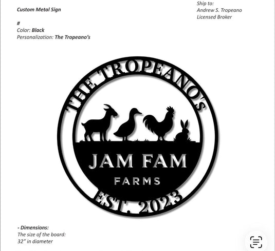 Custom Sign for Andrew