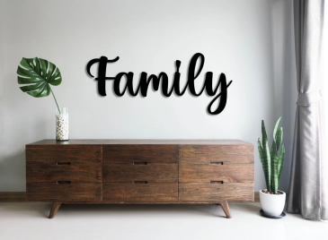 Cursive Family Metal Sign