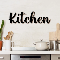 Cursive Kitchen Metal Sign – Top Notch Ironworks