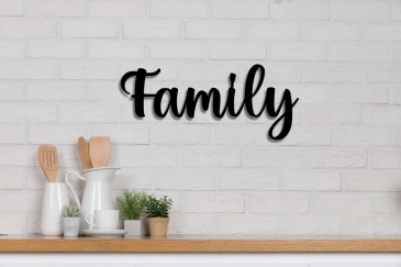 Load image into Gallery viewer, Cursive Family Metal Sign
