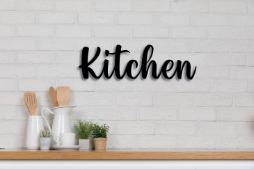 Cursive Kitchen Metal Sign