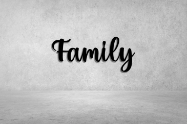 Cursive Family Metal Sign