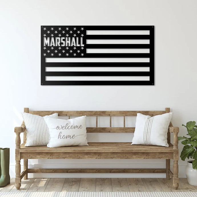 Custom Metal American Flag Sign
