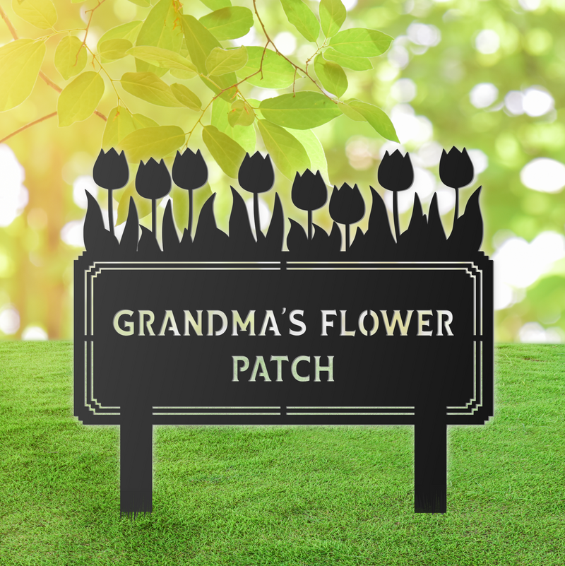 Load image into Gallery viewer, Personalized Flower Garden Sign with Stakes
