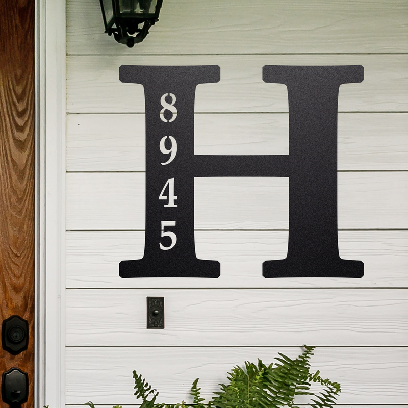 Load image into Gallery viewer, Custom Metal Address Sign | Metal Sign | Personalized Metal Address Sign | Last Name Letter Address Sign | Address Sign |
