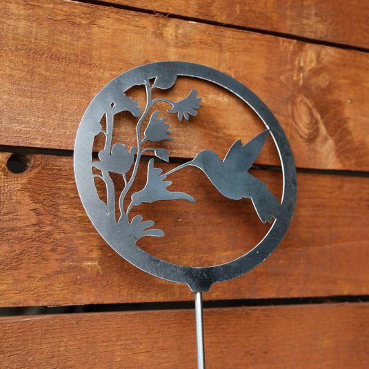 Hummingbird Garden Stake | Metal Hummingbird Garden Stake | Hummingbird Flowers Steel
