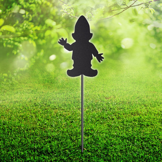 Jazz Hands Gnome Welded Garden Stake