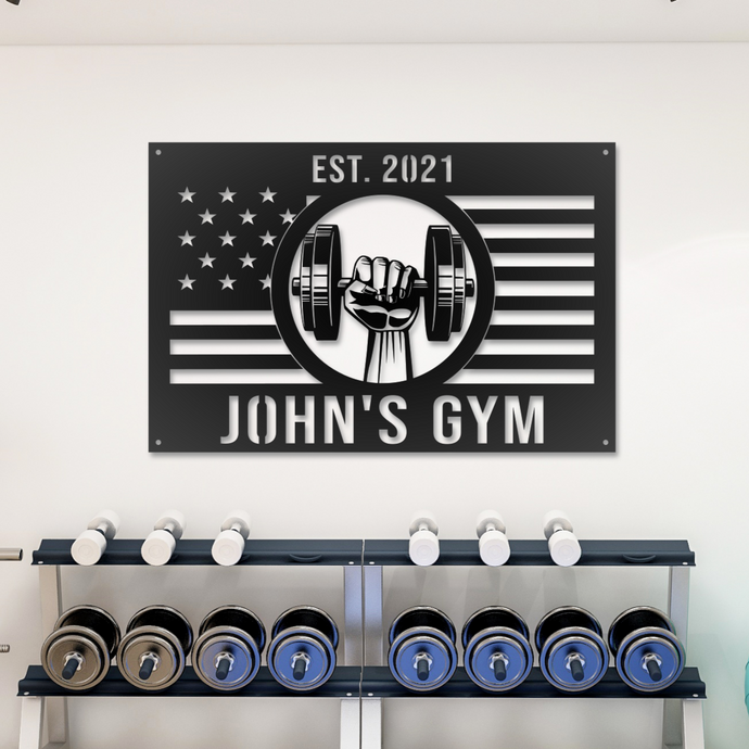 American Flag Gym Sign