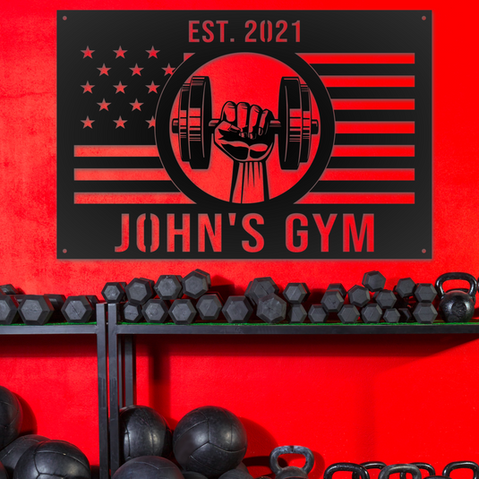 American Flag Gym Sign