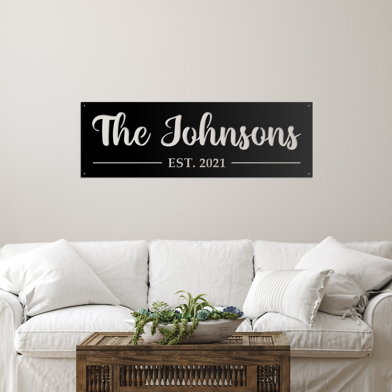 Load image into Gallery viewer, Cursive Established Name Sign
